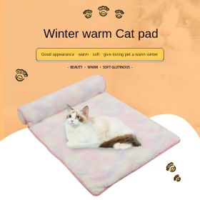 Soft warm cat mat cat bed; dog house cat house warm cat mat pet mat dog bed (colour: Trumpet 60*40cm (for cats and dogs), size: Rainbow blue)